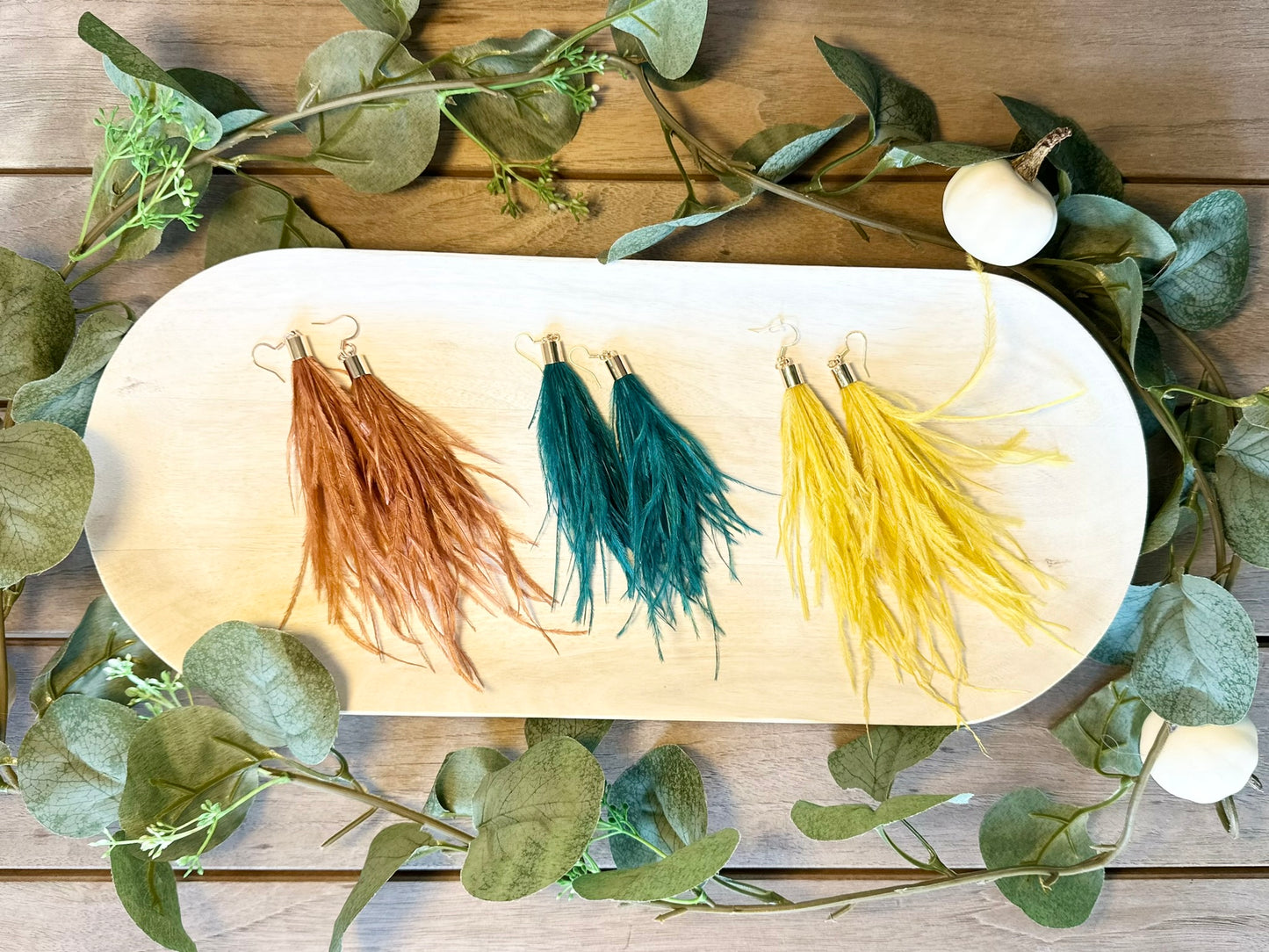 Faux Feather Earrings