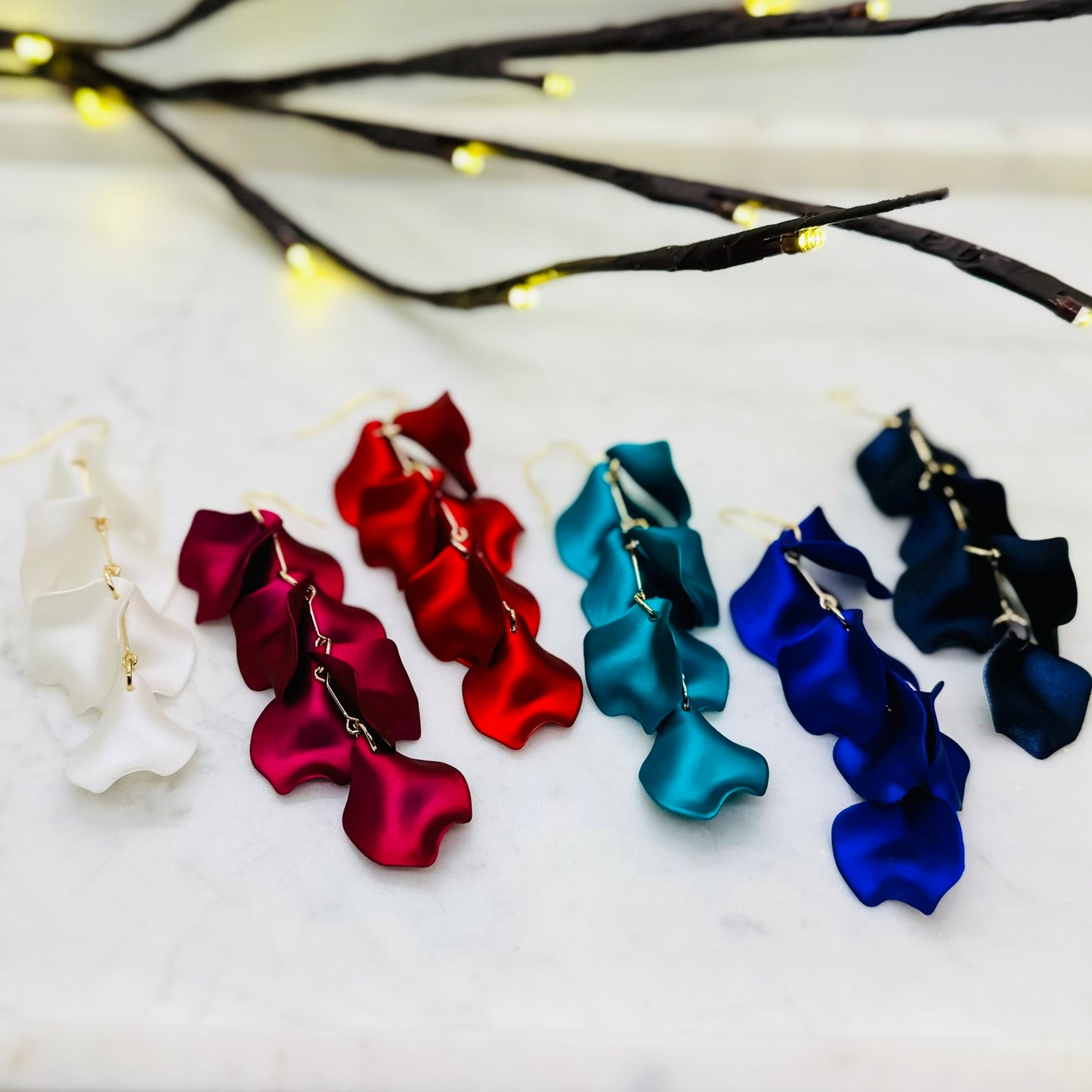 Long Petal Dangles Earrings
