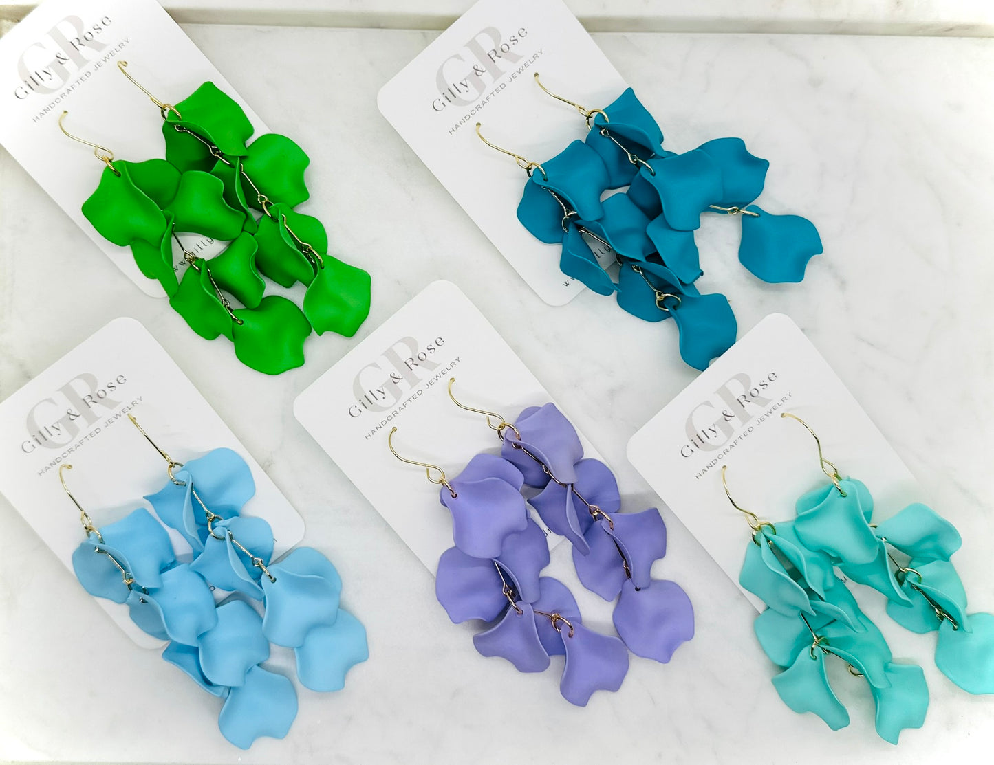 Long Petal Dangles Earrings