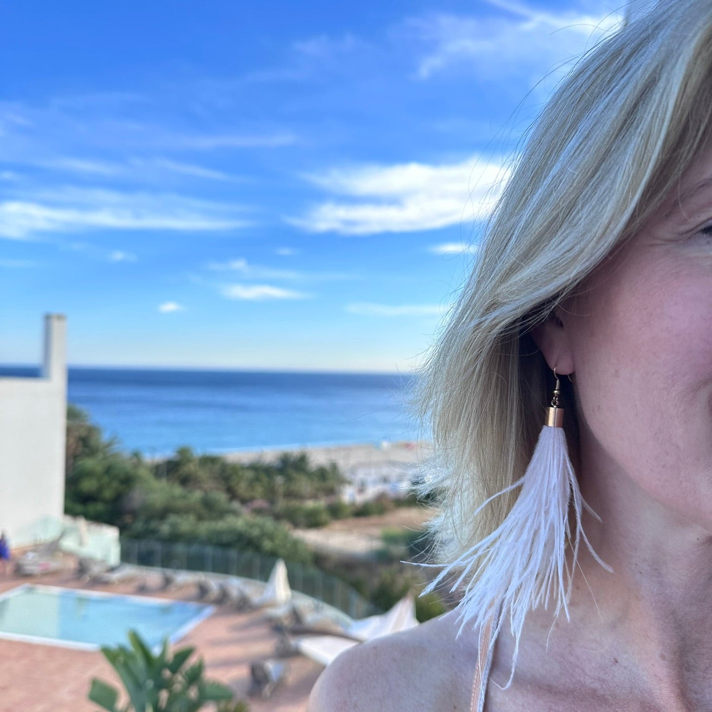 Faux Feather Earrings