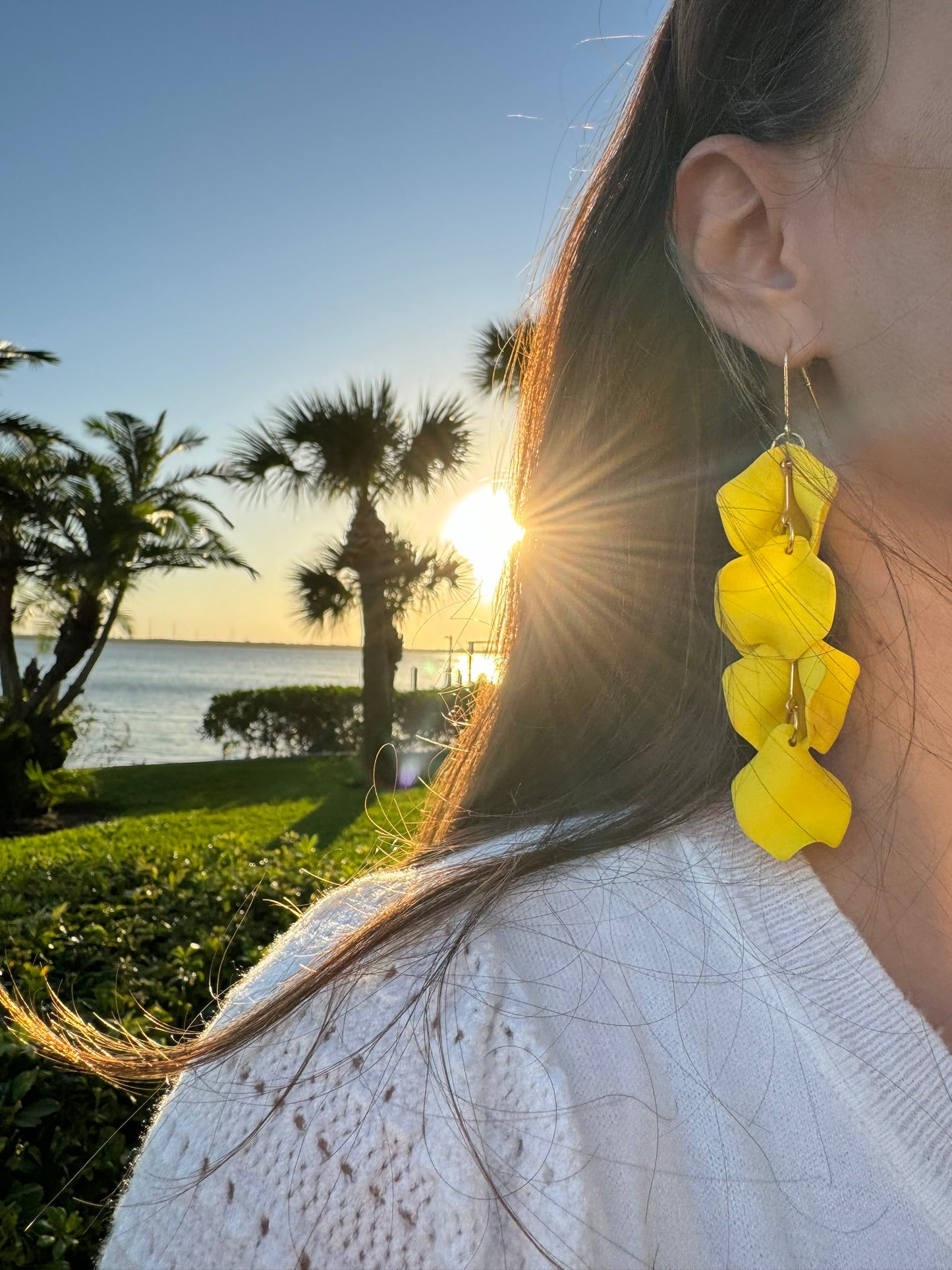 Long Petal Dangles Earrings