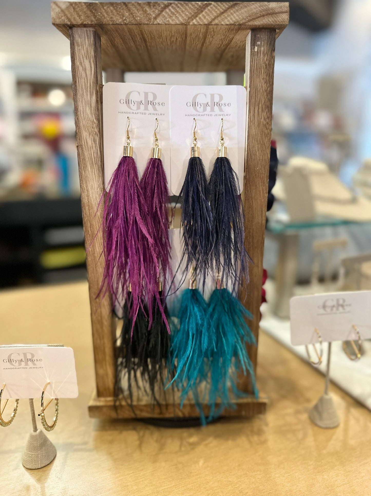 Faux Feather Earrings