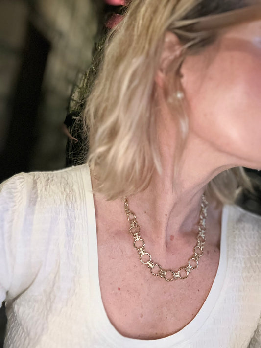 Mattified Mixed Metal Necklace