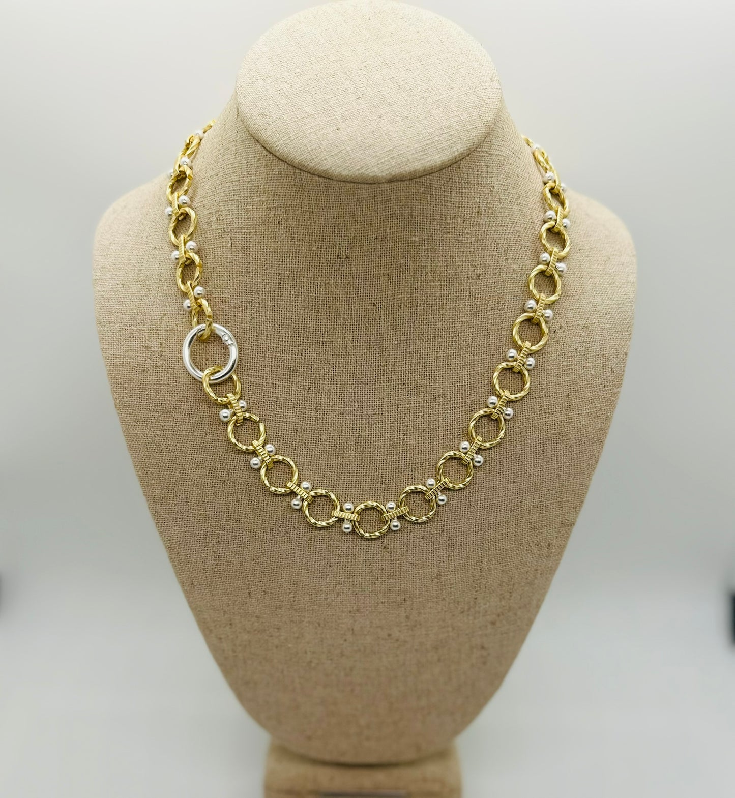 Mattified Mixed Metal Necklace