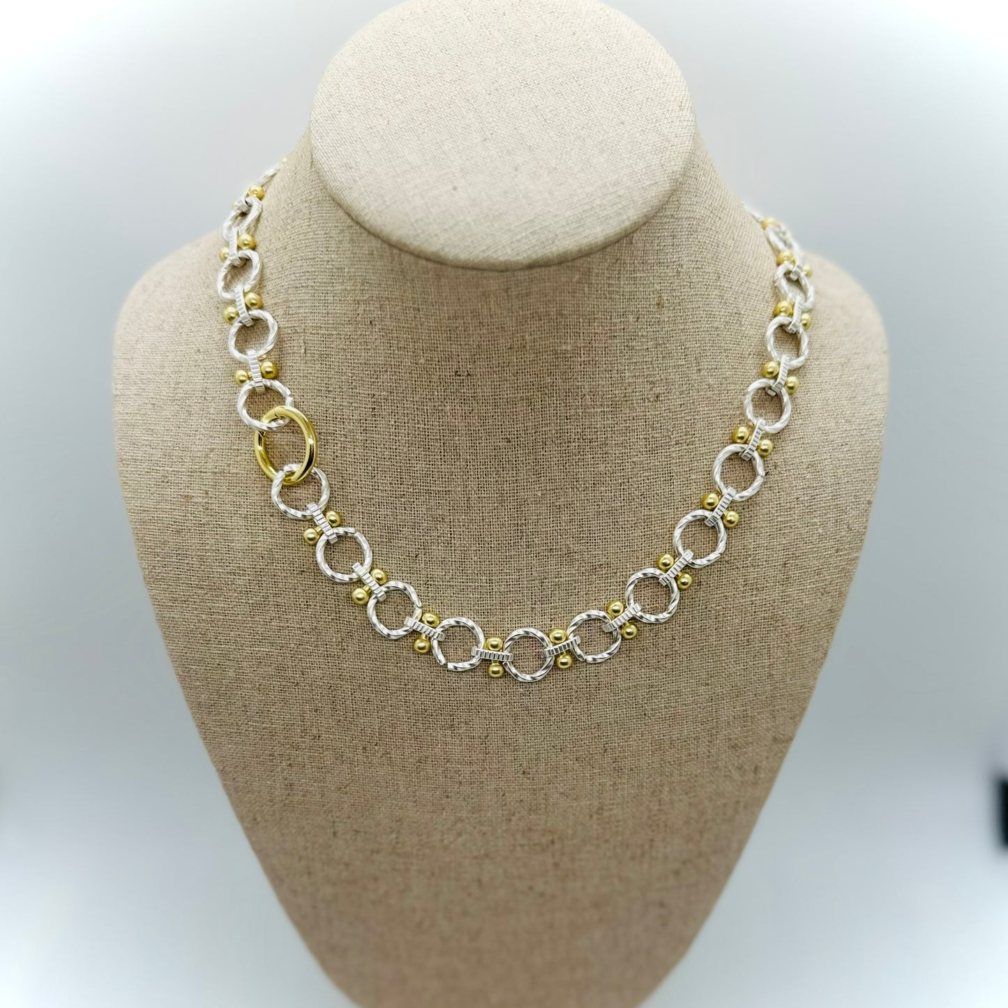 Mattified Mixed Metal Necklace