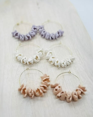 Cherry Blossom Hoop Earrings