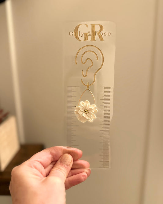 Bezel Drop Flowerets Clay Earrings