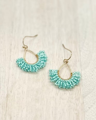 Beaded Fan Earrings