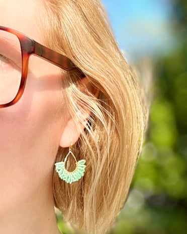 Beaded Fan Earrings
