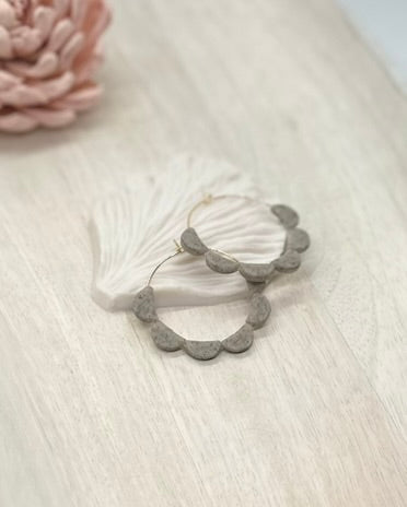 Scalloped Clay Hoops