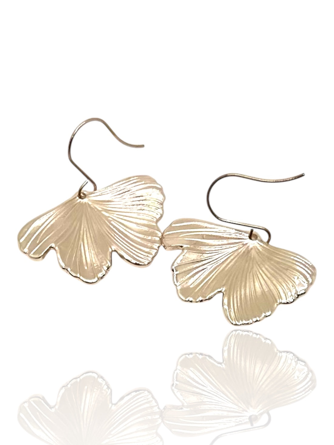 Metal Ginkgo Leaf Earrings