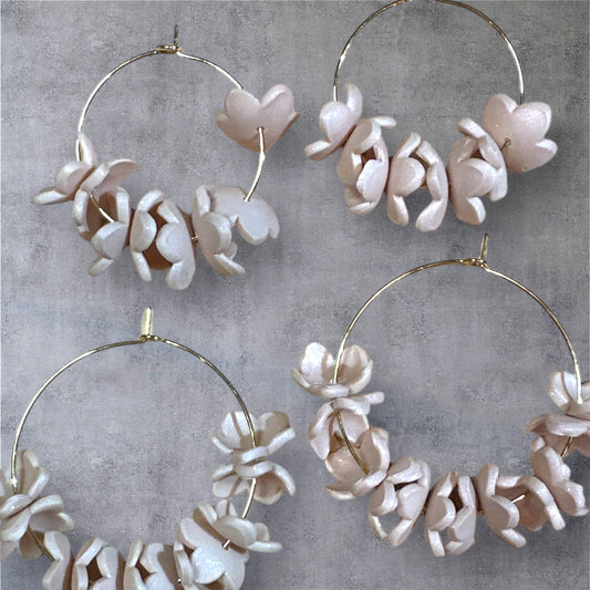 Cherry Blossom Hoop Earrings
