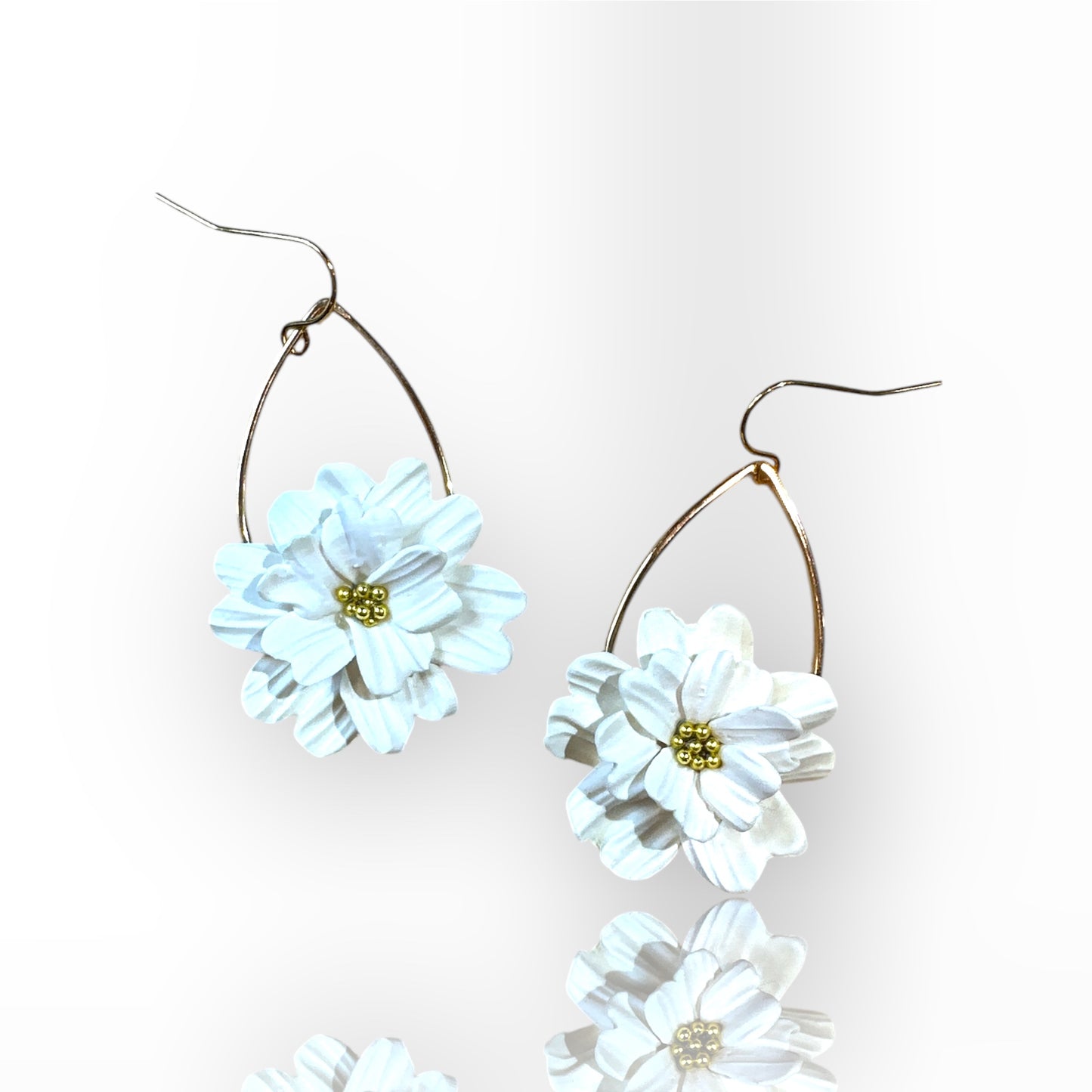 Bezel Drop Flowerets Clay Earrings