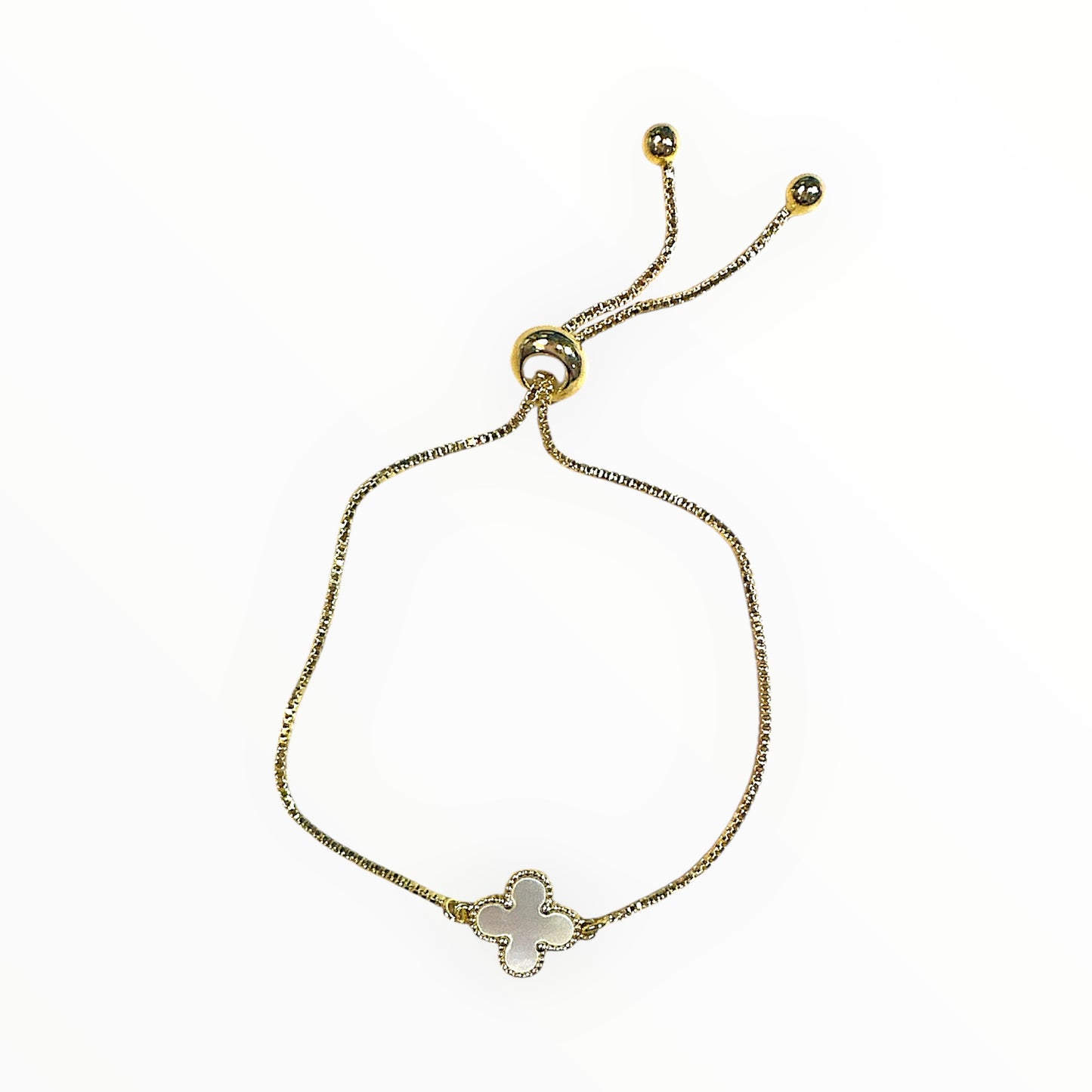 Shell Flower Pendant Slider Bracelet