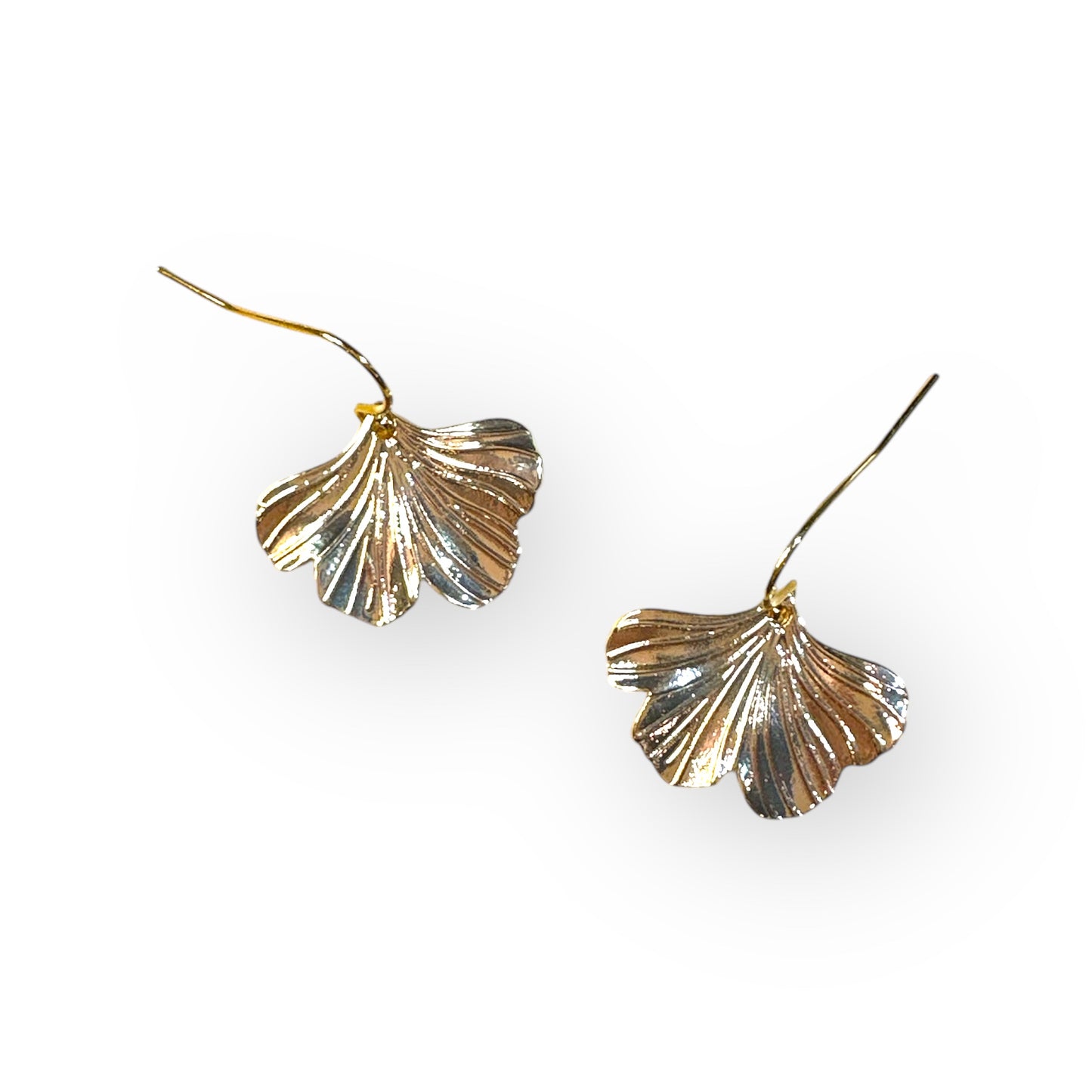 Metal Ginkgo Leaf Earrings
