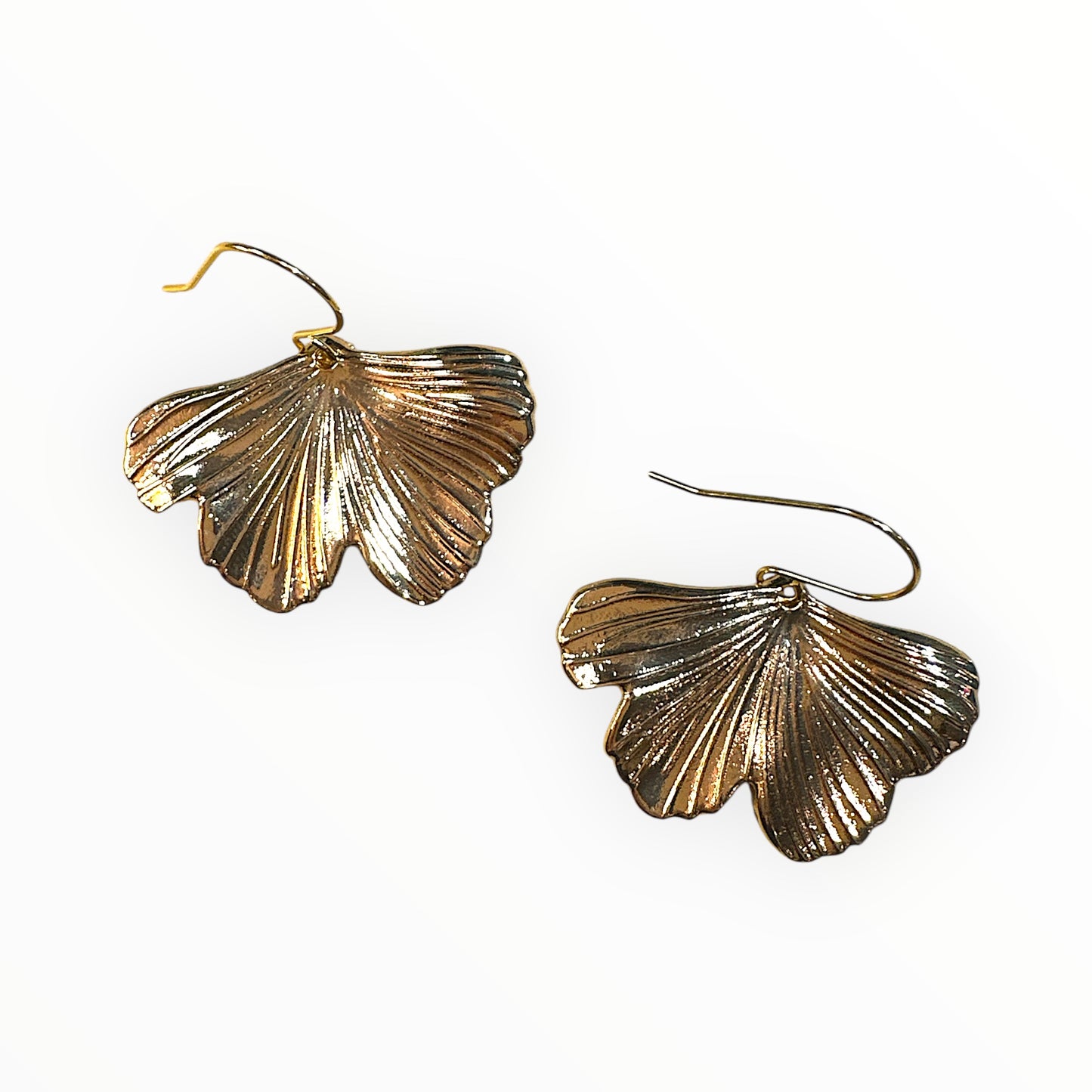 Metal Ginkgo Leaf Earrings
