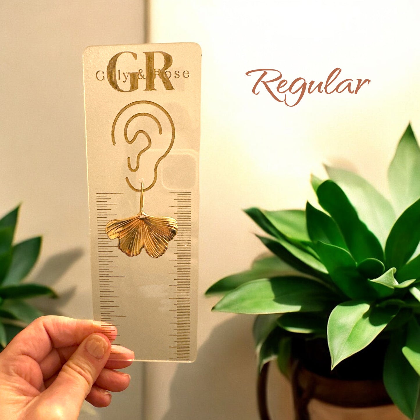 Metal Ginkgo Leaf Earrings