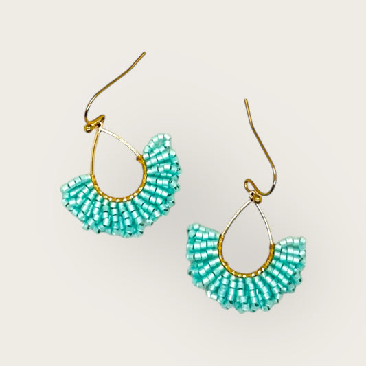 Beaded Fan Earrings