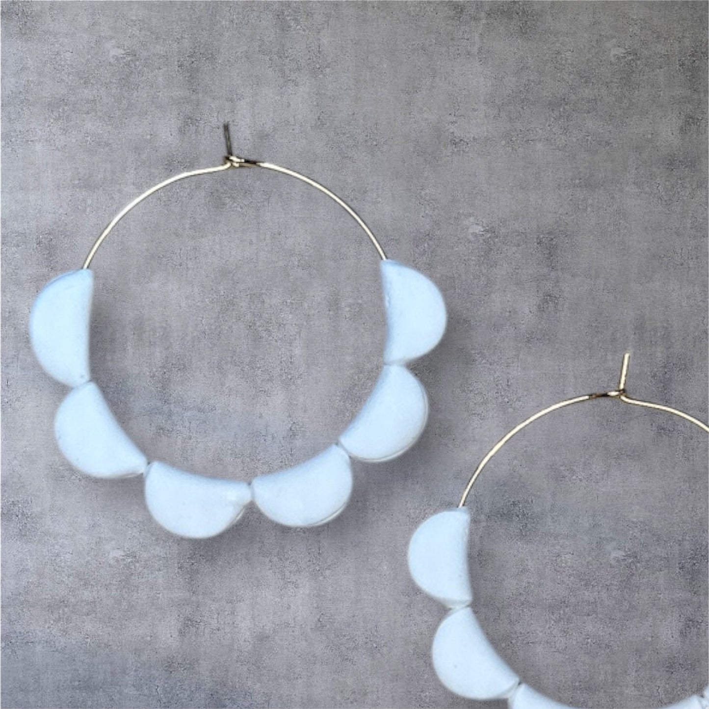 Scalloped Clay Hoops