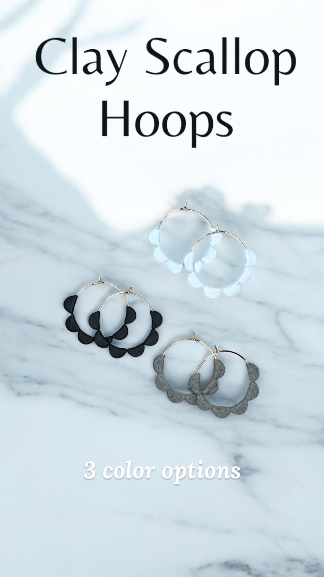 Scalloped Clay Hoops
