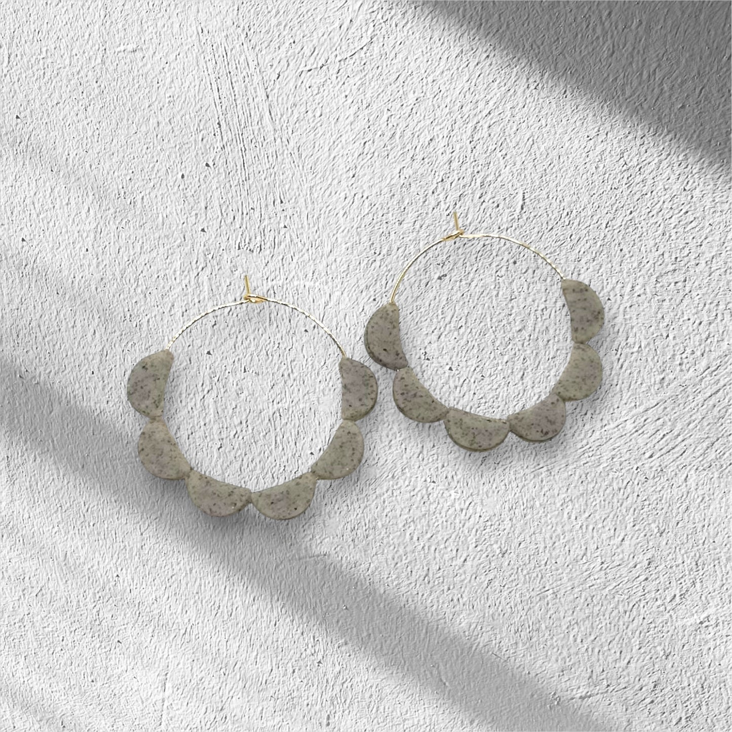 Scalloped Clay Hoops