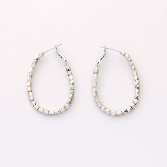 Geometric Oval Hoops
