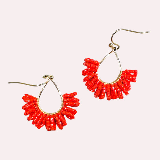 Beaded Fan Earrings