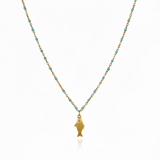 Enamel Chain Fish Necklace